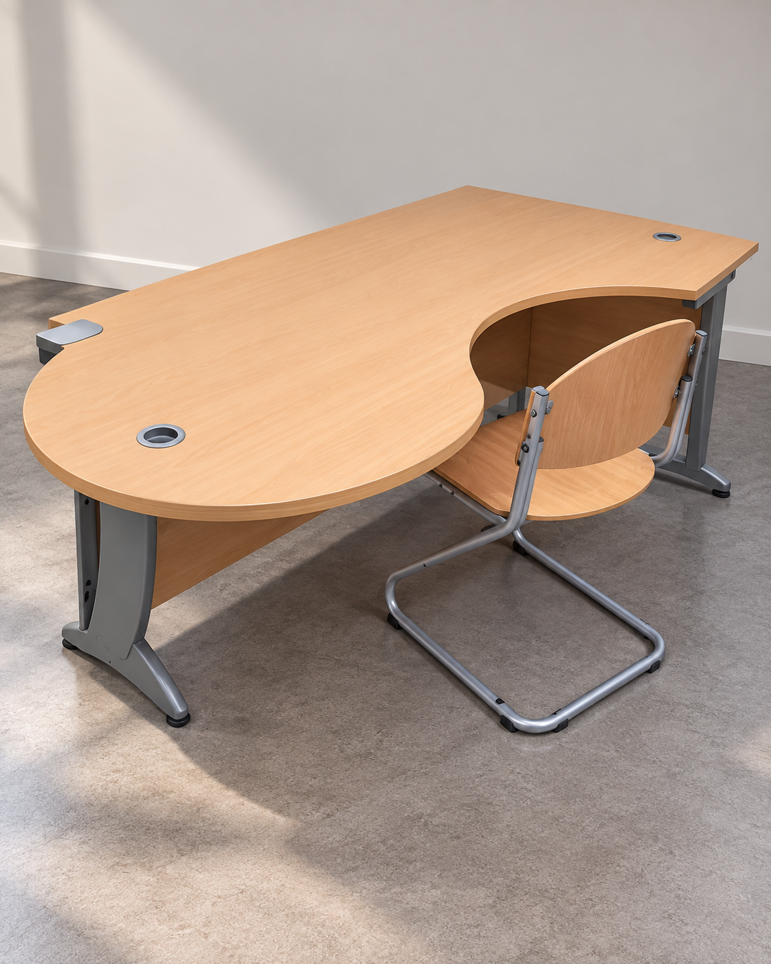 Curved Office Desk with Chair