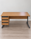 Retangle Desk with three Drawers (darker wood)