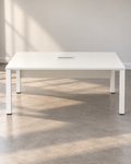 White Office Desk With Cable Slot